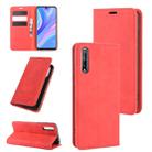 For Huawei Y8p/Enjoy 10s  Retro-skin Business Magnetic Suction Leather Case with Holder & Card Slots & Wallet(Red) - 1