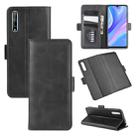 For Huawei Y8p/Enjoy 10s Dual-side Magnetic Buckle Horizontal Flip Leather Case with Holder & Card Slots & Wallet(Black) - 1