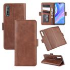 For Huawei Y8p/Enjoy 10s Dual-side Magnetic Buckle Horizontal Flip Leather Case with Holder & Card Slots & Wallet(Brown) - 1