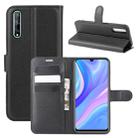 For Huawei Y8p/Enjoy 10s Litchi Texture Horizontal Flip Protective Case with Holder & Card Slots & Wallet(Black) - 1