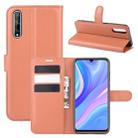 For Huawei Y8p/Enjoy 10s Litchi Texture Horizontal Flip Protective Case with Holder & Card Slots & Wallet(Brown) - 1