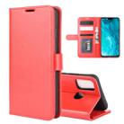 For Huawei Honor 9X Lite R64 Texture Single Horizontal Flip Protective Case with Holder & Card Slots & Wallet& Photo Frame(Red) - 1