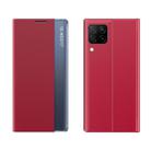 For Huawei P40 Lite/Nova6 SE/Nova7i Side Display With Magnetic / Bracket Function / Sleep Function Plain Texture Cloth + PC Flip Case(Red) - 1