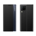 For Huawei P40 Lite/Nova6 SE/Nova7i Side Display With Magnetic / Bracket Function / Sleep Function Plain Texture Cloth + PC Flip Case(Black) - 1