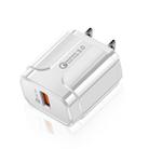 Portable QC3.0 18W USB Port Universal Quick Charging Charger, US Plug(White) - 1
