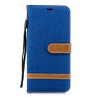 Color Matching Denim Texture Leather Case for Galaxy J4+, with Holder & Card Slots & Wallet & Lanyard(Royal Blue) - 1