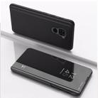 For Xiaomi Redmi 10X 4G Plated Mirror Horizontal Flip Leather Case with Holder(Black) - 1