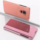 For Xiaomi Redmi 10X 4G Plated Mirror Horizontal Flip Leather Case with Holder(Rose Gold) - 1