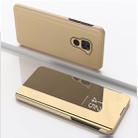 For Xiaomi Redmi 10X 4G Plated Mirror Horizontal Flip Leather Case with Holder(Gold) - 1