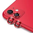 For iPhone 11 ENKAY Hat-Prince 2pcs  Aluminium Alloy + Tempered Glass Camera Lens Cover Full Coverage Protector(Red) - 1