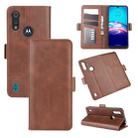 For Motorola Moto E6s (2020) Dual-side Magnetic Buckle Horizontal Flip Leather Case with Holder & Card Slots & Wallet(Brown) - 1