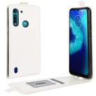 For Motorola Moto G8 Power LiteR64 Texture Single Vertical Flip Leather Protective Case with Card Slots & Photo Frame(White) - 1