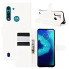 For Motorola Moto G8 Power Lite Litchi Texture Horizontal Flip Protective Case with Holder & Card Slots & Wallet(White) - 1