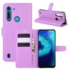 For Motorola Moto G8 Power Lite Litchi Texture Horizontal Flip Protective Case with Holder & Card Slots & Wallet(Purple) - 1