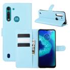 For Motorola Moto G8 Power Lite Litchi Texture Horizontal Flip Protective Case with Holder & Card Slots & Wallet(Blue) - 1