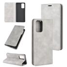 For Samsung Galaxy Note20 Retro-skin Business Magnetic Suction Leather Case with Holder & Card Slots & Wallet(Grey) - 1