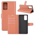 For Samsung Galaxy Note20 Litchi Texture Horizontal Flip Protective Case with Holder & Card Slots & Wallet(Brown) - 1