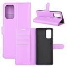 For Samsung Galaxy Note20 Litchi Texture Horizontal Flip Protective Case with Holder & Card Slots & Wallet(Purple) - 1