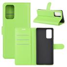 For Samsung Galaxy Note20 Litchi Texture Horizontal Flip Protective Case with Holder & Card Slots & Wallet(Green) - 1