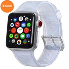 For Apple Watch Series 7 45mm / 6 & SE & 5 & 4 44mm / 3 & 2 & 1 42mm Glitter Silicone Strap(White) - 1