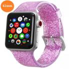 For Apple Watch Series 7 45mm / 6 & SE & 5 & 4 44mm / 3 & 2 & 1 42mm Glitter Silicone Strap(Pink) - 1