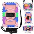 For Samsung Galaxy Tab A 8.0  2019 T290 / T295 360 Degree Rotation PC + Silicone Shockproof Combination Case with Holder & Hand Grip Strap & Neck Strap(Colorful+Rose Gold)(Colorful+Rose Gold) - 1