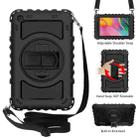 For Samsung Galaxy Tab A 8.0  2019 T290 / T295 360 Degree Rotation PC + Silicone Shockproof Combination Case with Holder & Hand Grip Strap & Neck Strap(Black) - 1