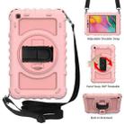 For Samsung Galaxy Tab A 8.0  2019 T290 / T295 360 Degree Rotation PC + Silicone Shockproof Combination Case with Holder & Hand Grip Strap & Neck Strap(Rose Gold) - 1