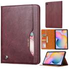 For Samsung Galaxy Tab S6 Lite / P610 / P615 Knead Skin Texture Horizontal Flip Leather Case with Photo Frame & Holder & Card Slots & Wallet(Wine Red) - 1