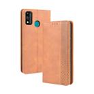 For Huawei Honor 9X Lite Magnetic Buckle Retro Crazy Horse Texture Horizontal Flip Leather Case  , with Holder & Card Slots & Photo Frame(Brown) - 1