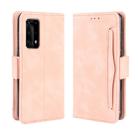 For Huawei P40 Pro+/P40 Pro Plus Wallet Style Skin Feel Calf Pattern Leather Case ，with Separate Card Slot(Pink) - 1