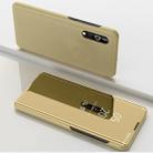 For Huawei Y8P 2020 Plated Mirror Horizontal Flip Leather Case with Holder(Gold) - 1