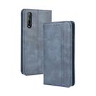 For Huawei P Smart S/Y8p/Enjoy 10S Magnetic Buckle Retro Crazy Horse Texture Horizontal Flip Leather Case  , with Holder & Card Slots & Photo Frame(Blue) - 1