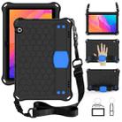 For Huawei MatePad T8 8.0 (2020) Honeycomb Design EVA + PC Four Corner Shockproof Protective Case with Strap(Black+Blue) - 1