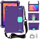 For Huawei MatePad T8 8.0 (2020) Honeycomb Design EVA + PC Four Corner Shockproof Protective Case with Strap(Purple+Aqua) - 1