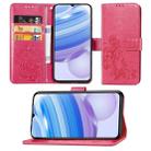 For Xiaomi Redmi 10X Pro 5G/10X 5G Four-leaf Clasp Embossed Buckle Mobile Phone Protection Leather Case with Lanyard & Card Slot & Wallet & Bracket Function(Magenta) - 1