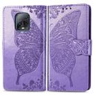 For Xiaomi Redmi 10X Pro/10X  Butterfly Love Flower Embossed Horizontal Flip Leather Case with Bracket / Card Slot / Wallet / Lanyard(Light Purple) - 1