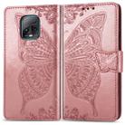 For Xiaomi Redmi 10X Pro/10X  Butterfly Love Flower Embossed Horizontal Flip Leather Case with Bracket / Card Slot / Wallet / Lanyard(Rose Gold) - 1