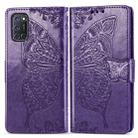 For OPPO A52/A72/A92 Butterfly Love Flower Embossed Horizontal Flip Leather Case with Bracket / Card Slot / Wallet / Lanyard(Dark Purple) - 1