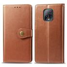 For Xiaomi Redmi 10X Pro 5G/10X 5G Retro Solid Color Leather Buckle Phone Case with Lanyard & Photo Frame & Card Slot & Wallet & Stand Function(Brown) - 1