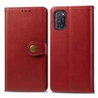 For OPPO A52/A72/A92 Retro Solid Color Leather Buckle Phone Case with Lanyard & Photo Frame & Card Slot & Wallet & Stand Function(Red) - 1