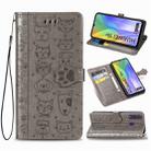 For Huawei Y8P/ Enjoy 10S Cute Cat and Dog Embossed Horizontal Flip Leather Case with Bracket / Card Slot / Wallet / Lanyard(Gray) - 1