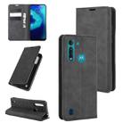 For Motorola Moto G8 Power Lite Retro-skin Business Magnetic Suction Leather Case with Holder & Card Slots & Wallet(Black) - 1
