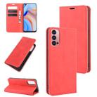 For OPPO Reno 4 Pro 5G Retro-skin Business Magnetic Suction Leather Case with Holder & Card Slots & Wallet(Red) - 1
