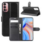 For OPPO Reno 4 Pro 5G Litchi Texture Horizontal Flip Protective Case with Holder & Card Slots & Wallet(Black) - 1