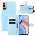For OPPO Reno 4 Pro 5G Litchi Texture Horizontal Flip Protective Case with Holder & Card Slots & Wallet(Blue) - 1