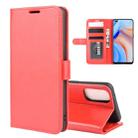 For OPPO Reno 4 5G R64 Texture Single Horizontal Flip Protective Case with Holder & Card Slots & Wallet& Photo Frame(Red) - 1