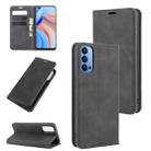 For OPPO Reno 4 5G Retro-skin Business Magnetic Suction Leather Case with Holder & Card Slots & Wallet(Black) - 1