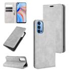 For OPPO Reno 4 5G Retro-skin Business Magnetic Suction Leather Case with Holder & Card Slots & Wallet(Grey) - 1