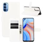 For OPPO Reno 4 5G Litchi Texture Horizontal Flip Protective Case with Holder & Card Slots & Wallet(White) - 1